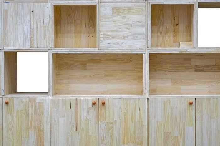 Kitchen cabinet with wooden pallets