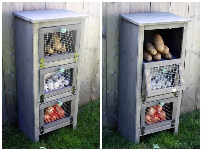 The vegetable and fruit cabinet