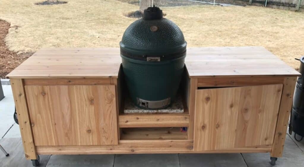 Large Kamado Table With Castor's