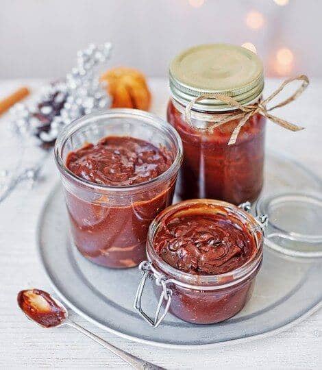 Christmas Pudding Chocolate Caramel Sauce In A Mason Jar