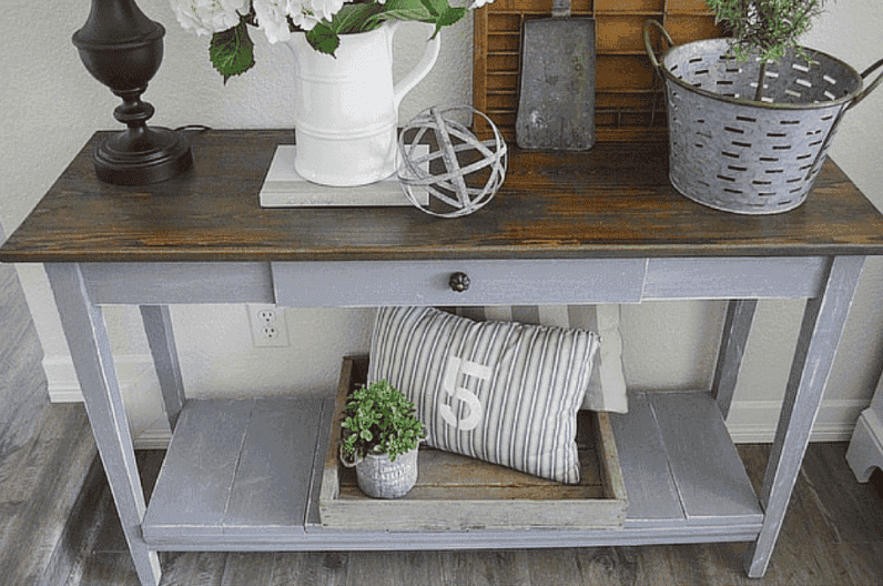 DIY Gray Sofa Table