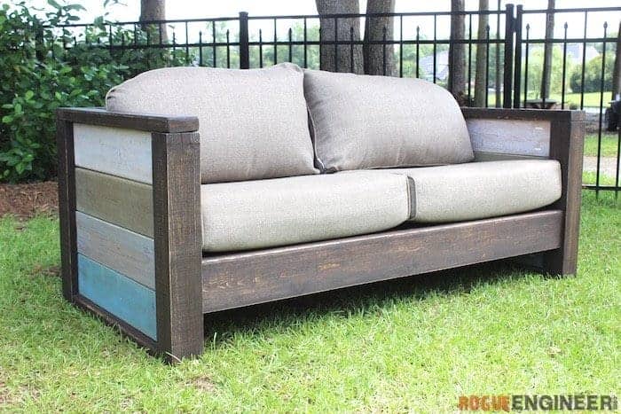 The Cozy Custom Wood Plank Loveseat Sofa