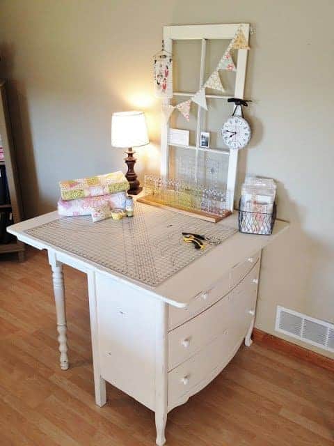 The White Sewing Desk Table Plan