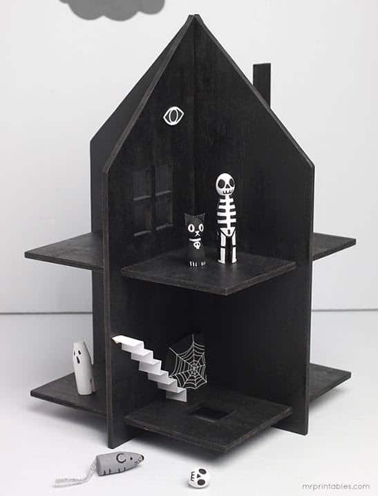 DIY Haunted Dollhouse with Peg Dolls