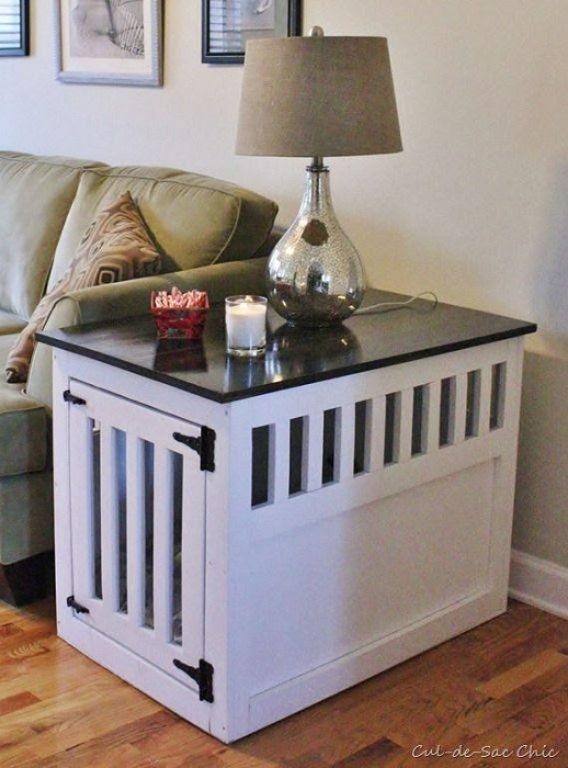 DIY Nightstand Dog Crate