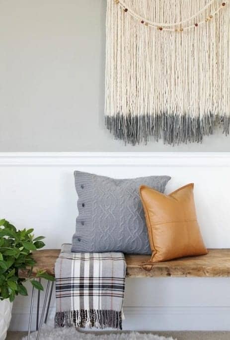 DIY Modern Raw Wood Plank Bench