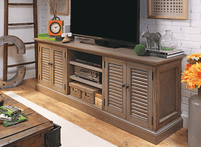 Louvered Door T.V. Console