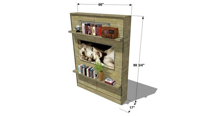 Queen Size Murphy Bed With Two Shelves