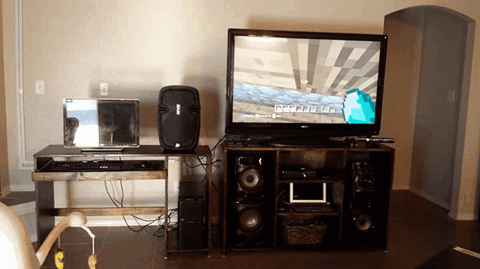 The Entertainment Center + Computer Desk Design