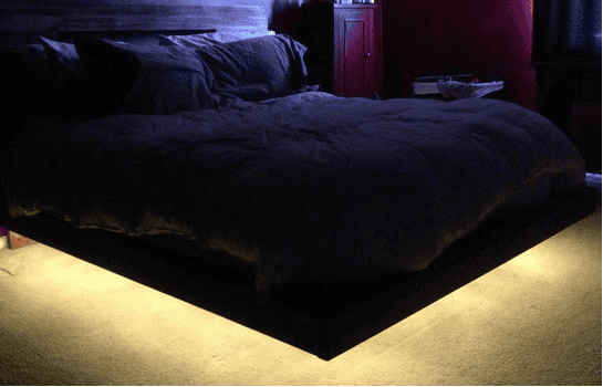 Floating Bed Frame With Built-in LED Strips