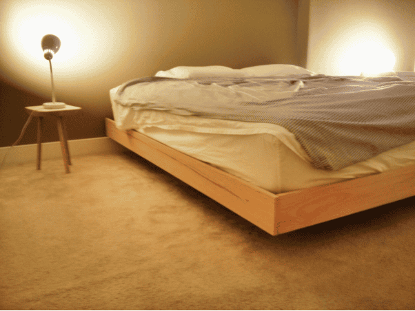 Full-Sized Queen Floating Bed Frame