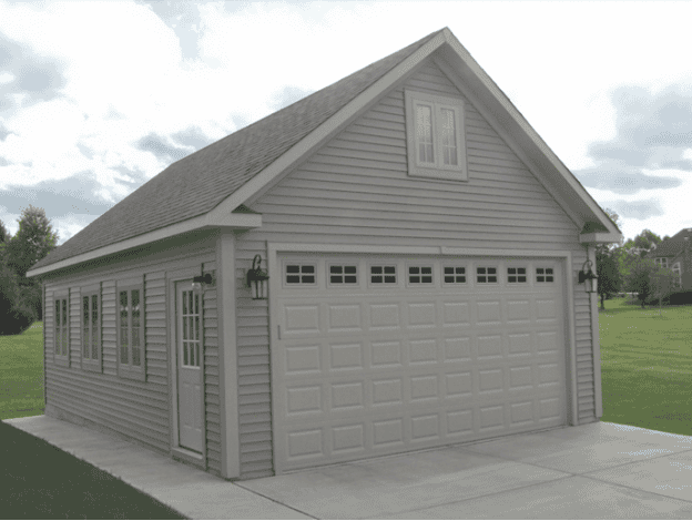 20x20 gable garage shed