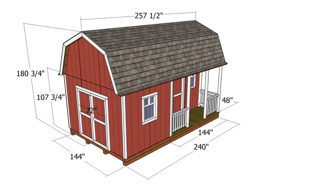 Barn Shed with a Side Porch
