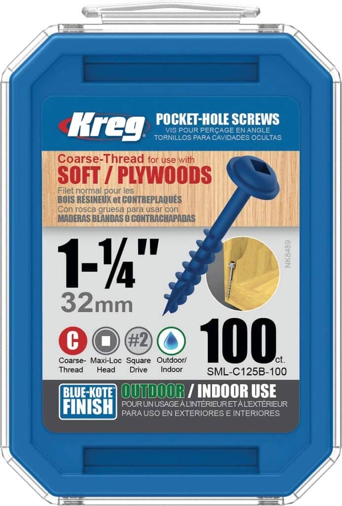 Kreg SML-C125B-100 WR Pocket Screws