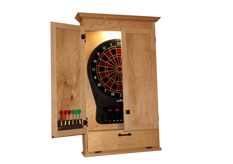 Classy Cabinet for Electronic Dartboard With Storage Section