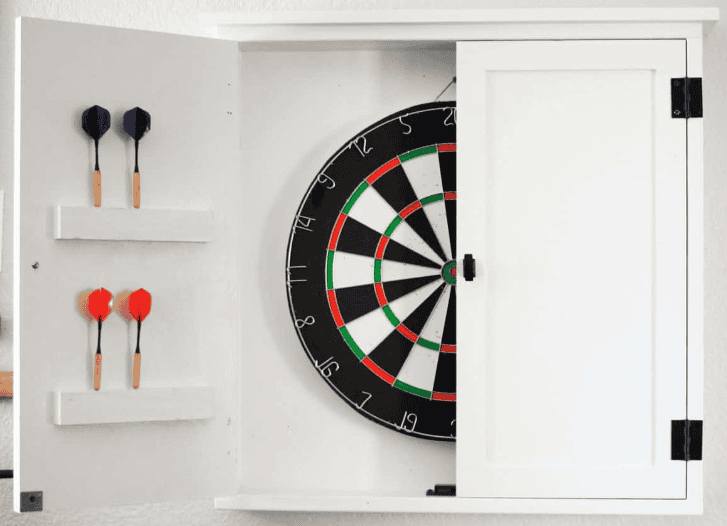  Dartboard Cabinet With White Outlook