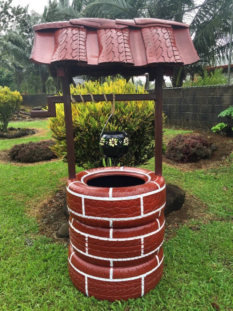 Recycled Tires Wishing Well