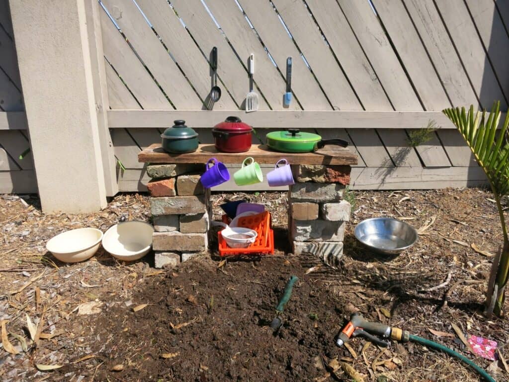 Simple Mud Kitchen Setup